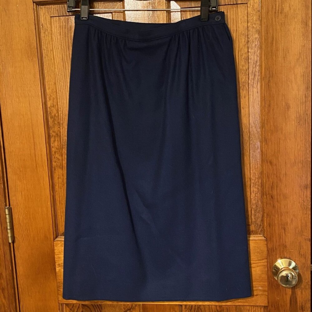 Vintage Pendleton Navy Wool Skirt - Size 12